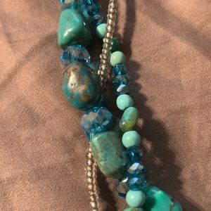 Handmade 20 inch beaded turquoise necklace